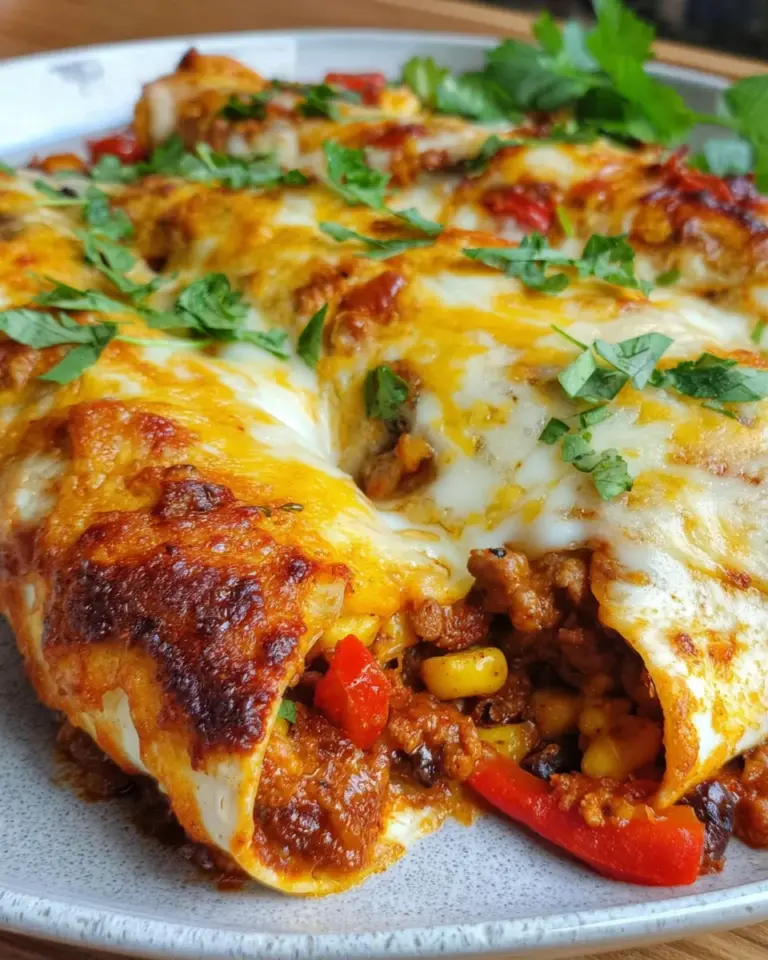 Überbackene Enchiladas mit Hackfleisch
