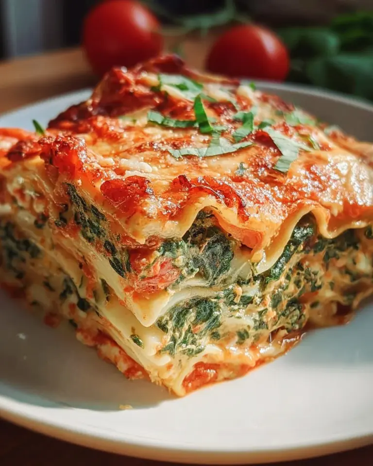 Vegetarische Lasagne mit Spinat und Ricotta