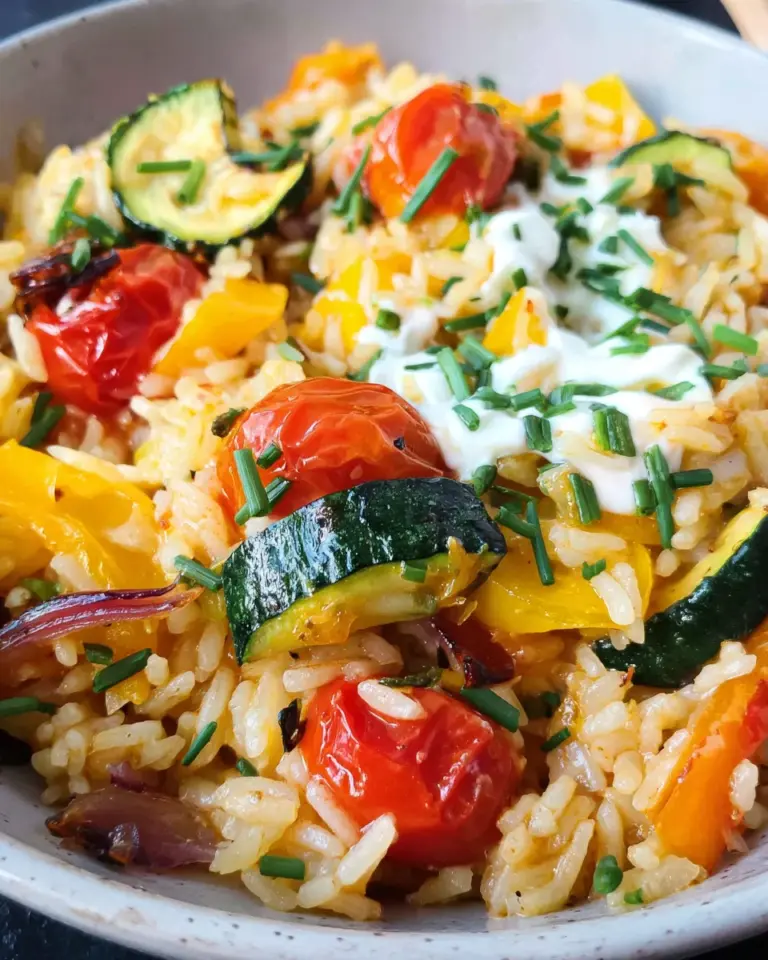 Vegetarische Reispfanne mit Gemüse