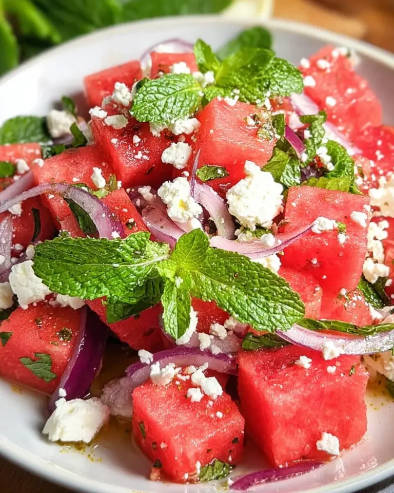 Wassermelonen-Feta-Salat mit Minze
