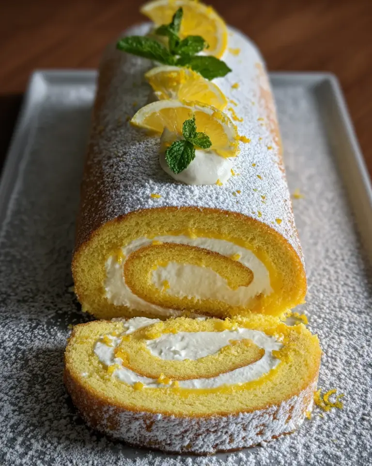 Zitronen Biskuitrolle