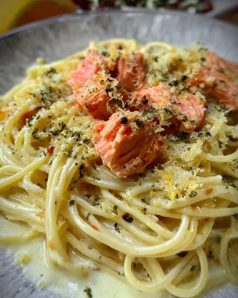 Zitronen Lachs Pasta