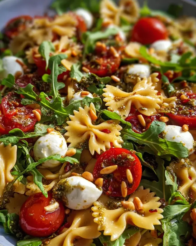 Mediterraner Nudelsalat mit Pesto