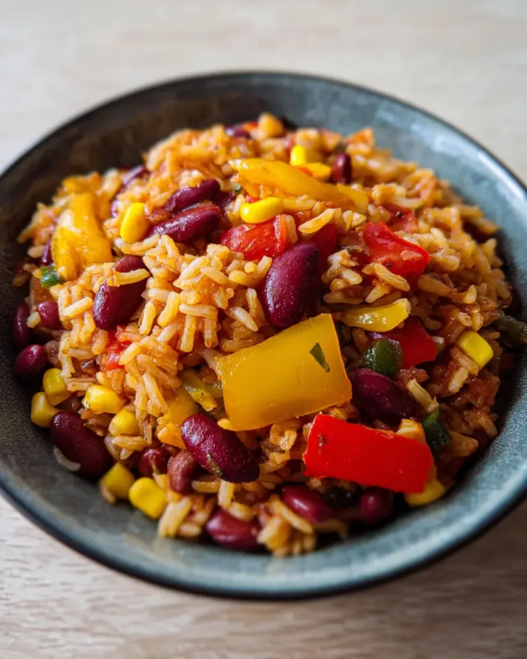 One-Pot-Reis mit Paprika, Bohnen und Mais