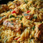 One Pot Orzo Pasta mit Hähnchen