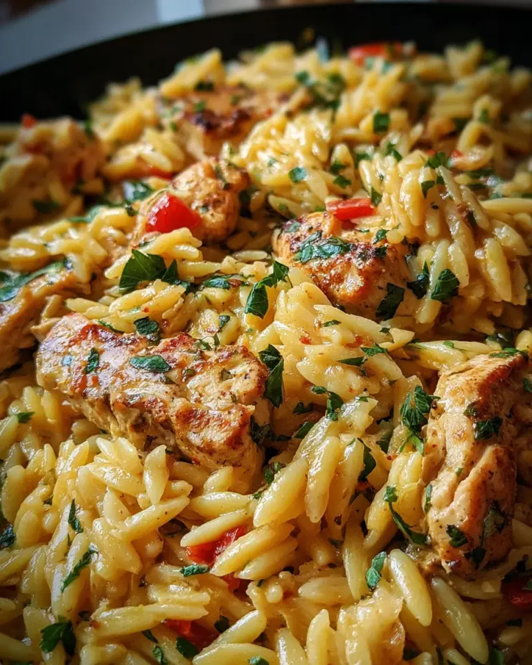 One Pot Orzo Pasta mit Hähnchen