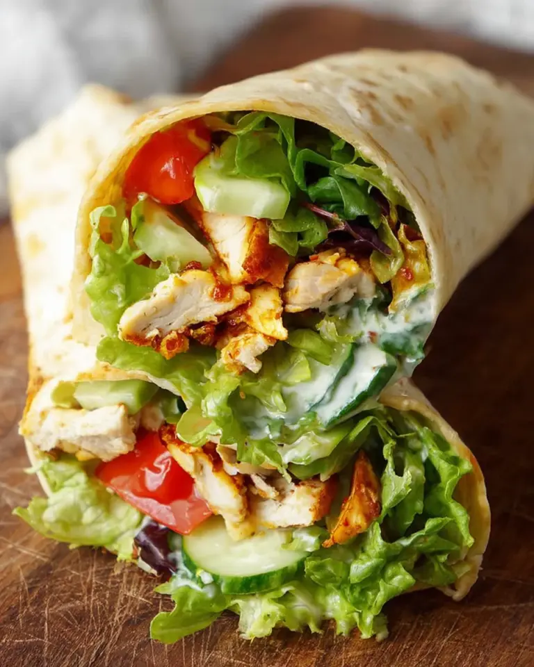 Hähnchen Wraps – Köstliches Hähnchenfleisch und frisches Gemüse