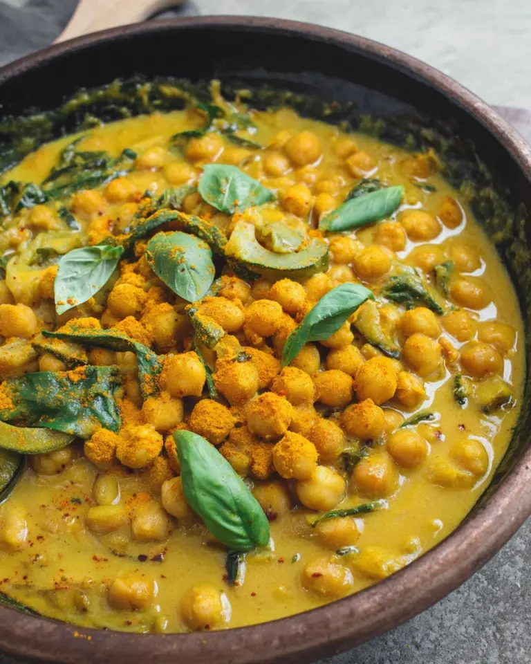 Kichererbsen-Curry mit Erdnuss-Sauce