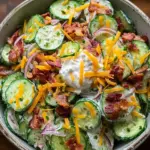 Klassischer Gurken-Ranch-Crack-Salat ganz einfach zubereitet