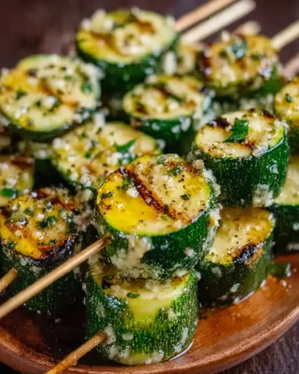Knoblauch-Butter-Zucchini-Spieße