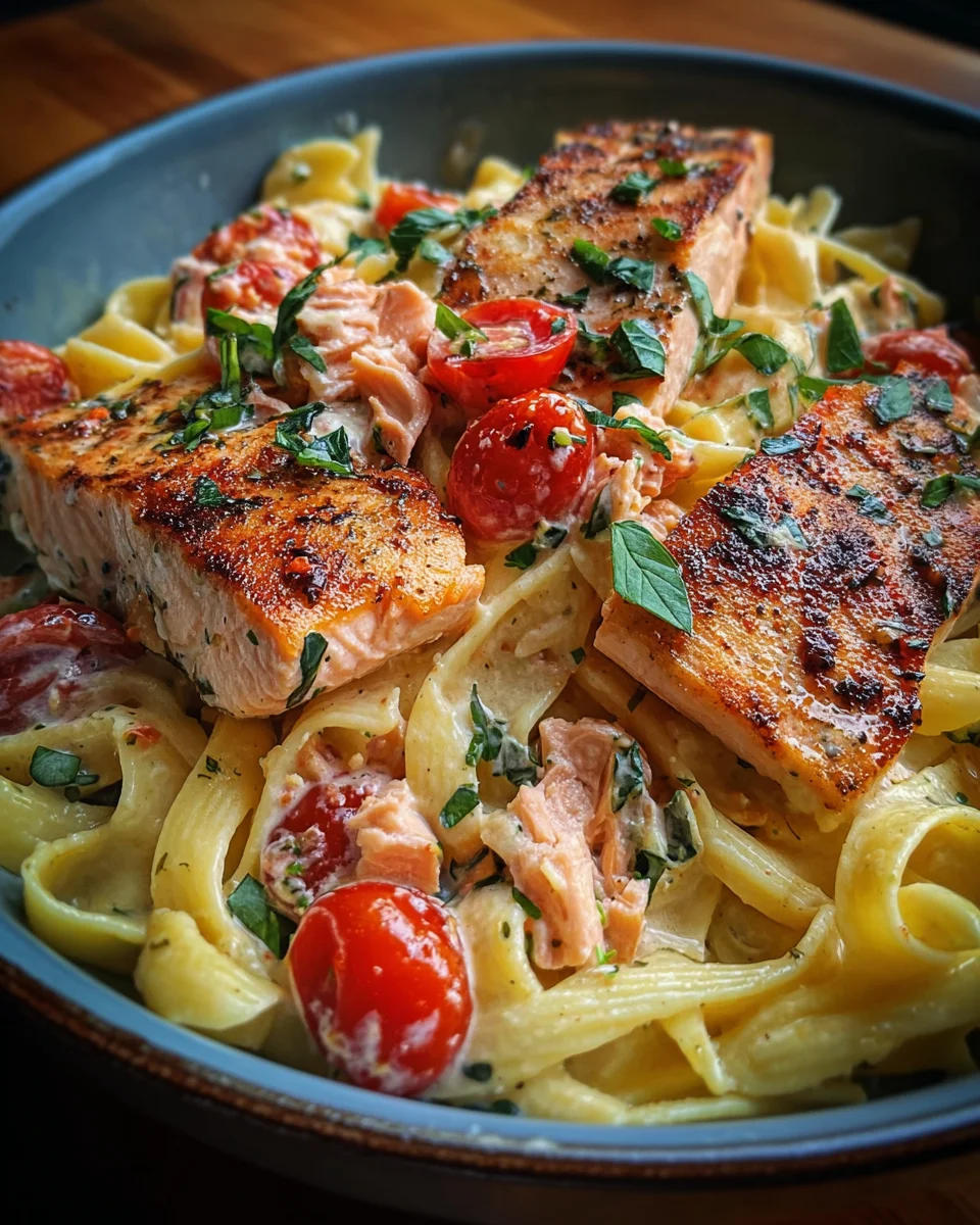 Ofen-Lachs-Pasta
