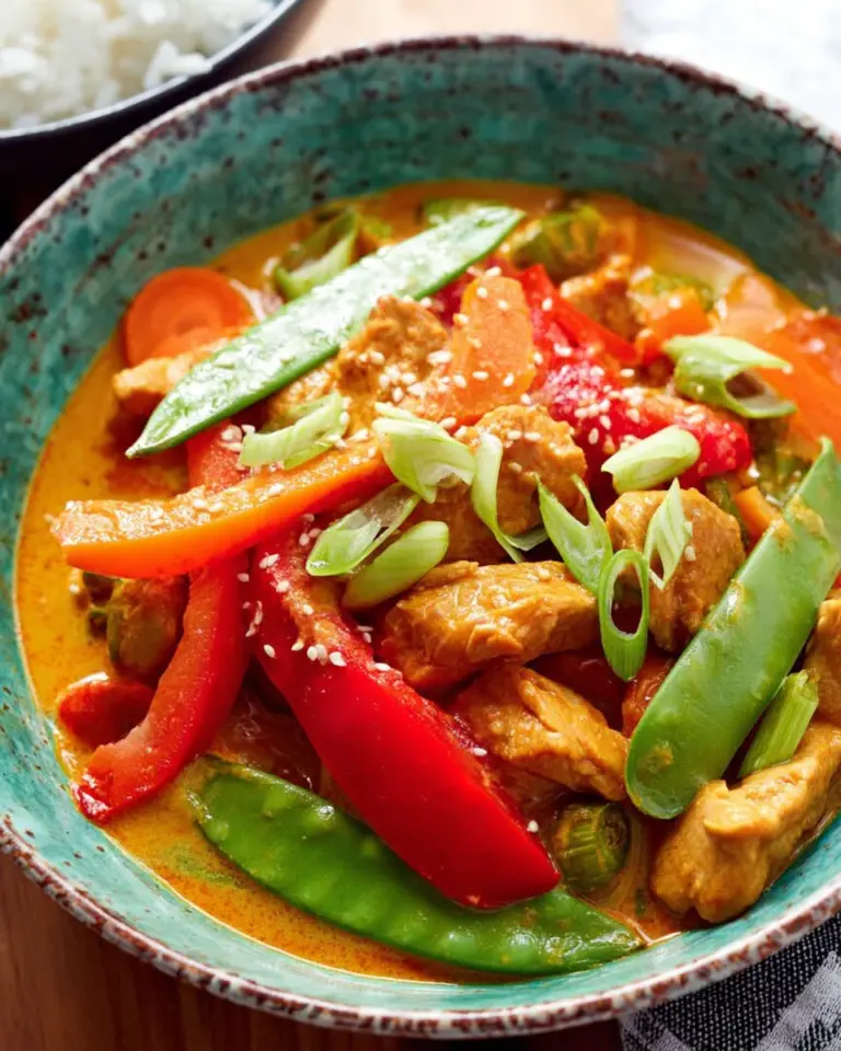 Rotes Thai Curry mit Hähnchen