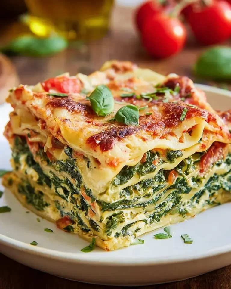 Vegetarische Lasagne mit Spinat und Ricotta