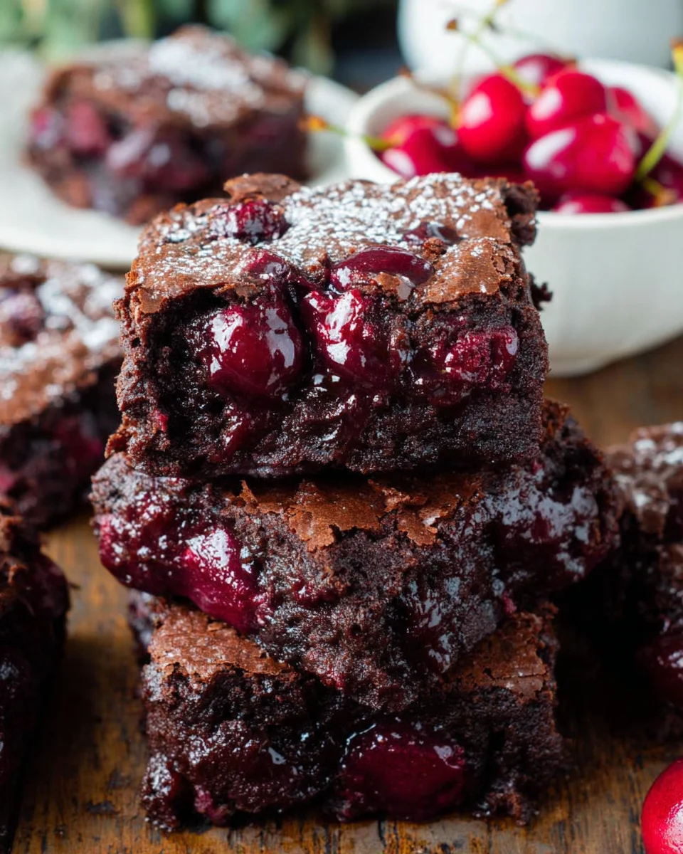 Brandy Cherry Brownies with Cocoa Powder image 2