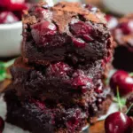 Brandy Cherry Brownies with Cocoa Powder