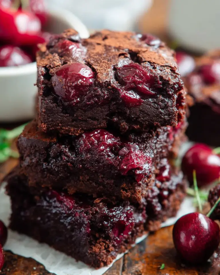 Brandy Cherry Brownies with Cocoa Powder