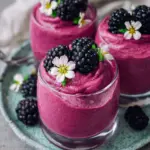 Brombeer-Mousse Dessert (einfach, kalorienarm, vegan)