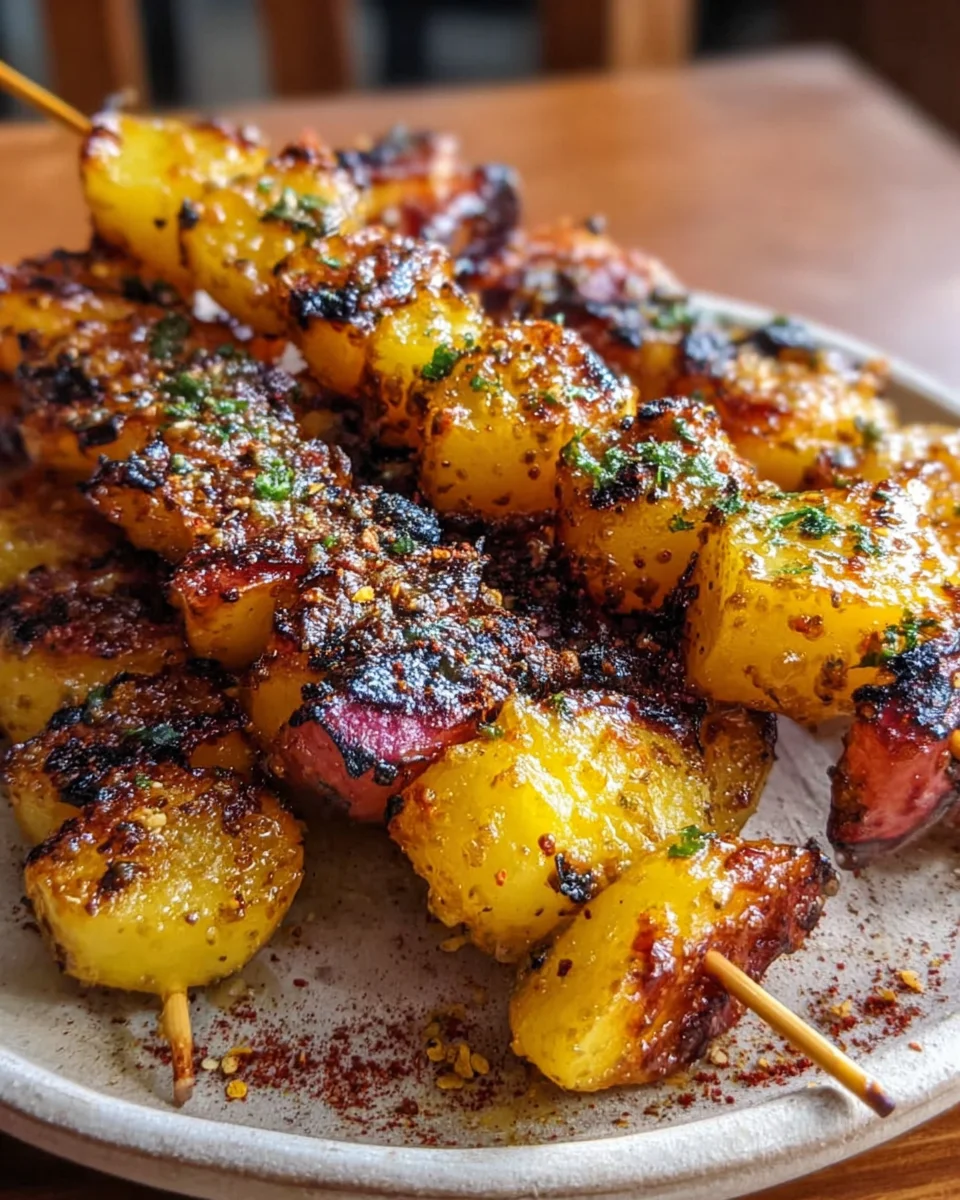 Gegrillte Honig-Senf Kartoffelspieße image 2