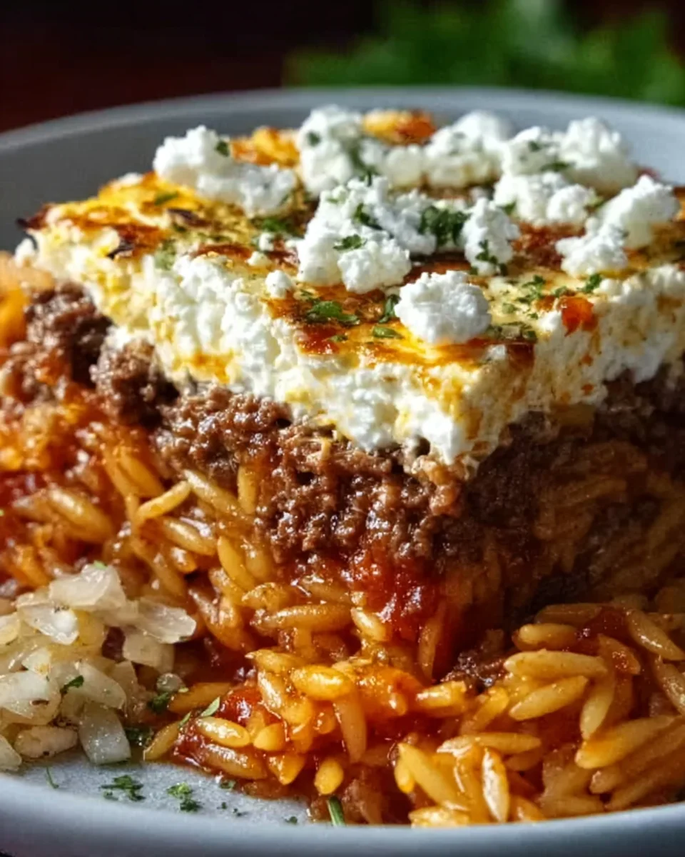 Griechischer Kritharaki-Hackauflauf mit Feta image 2