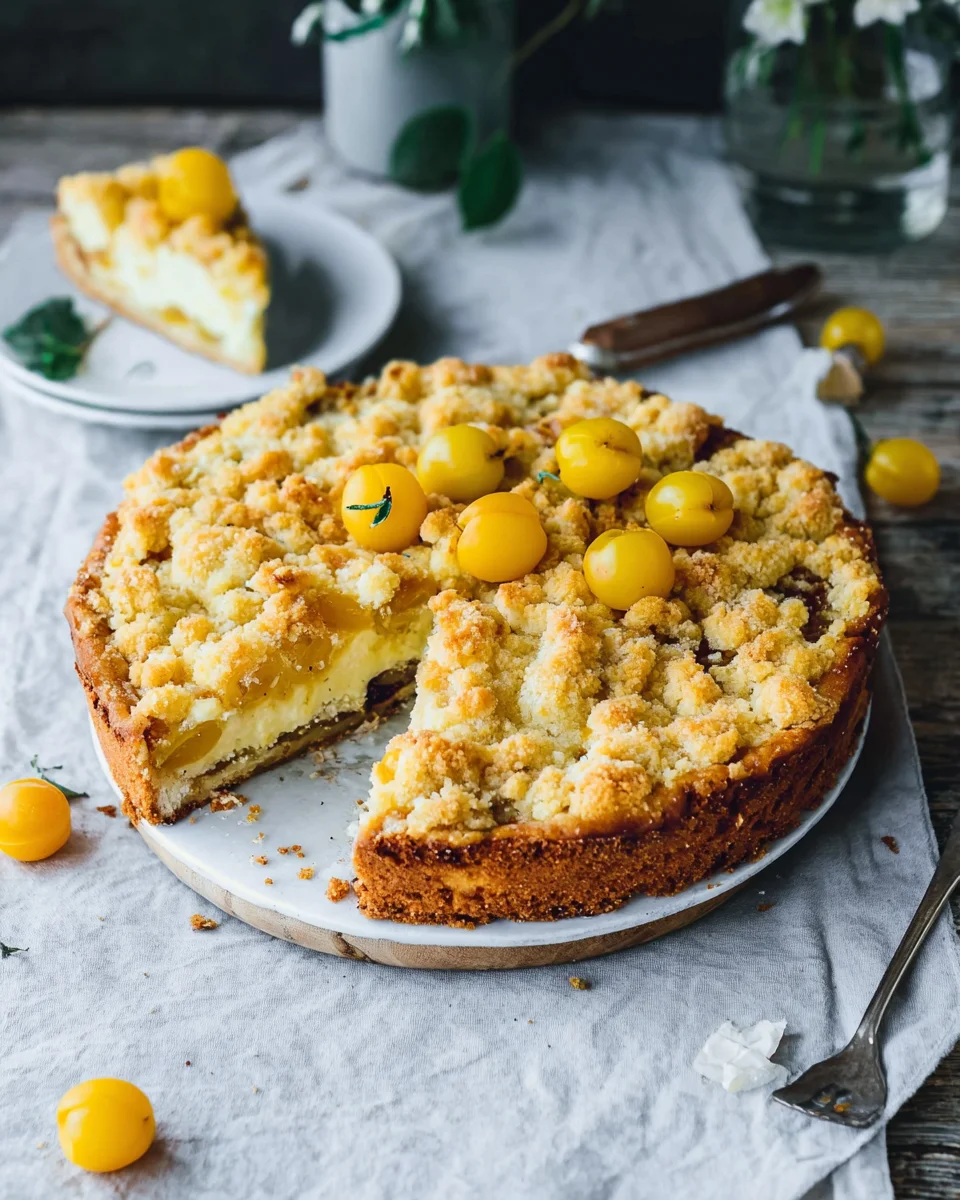 Mirabellenkuchen mit Schmand und Streusel image 2