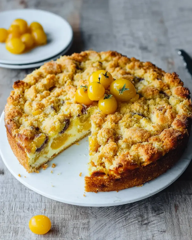 Mirabellenkuchen mit Schmand und Streusel