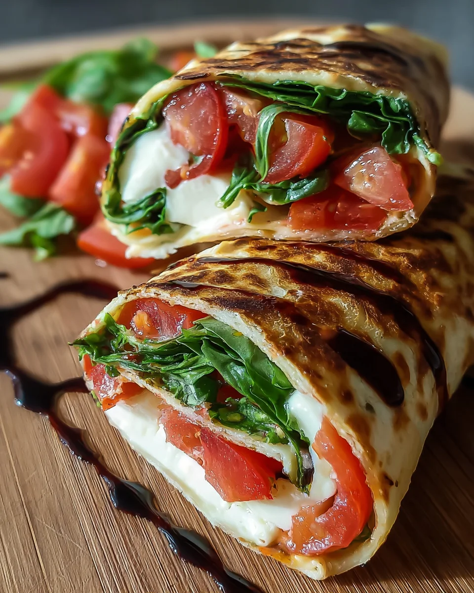 Vegetarischer Wrap mit Tomate und Mozzarella image 2