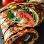 Vegetarischer Wrap mit Tomate und Mozzarella