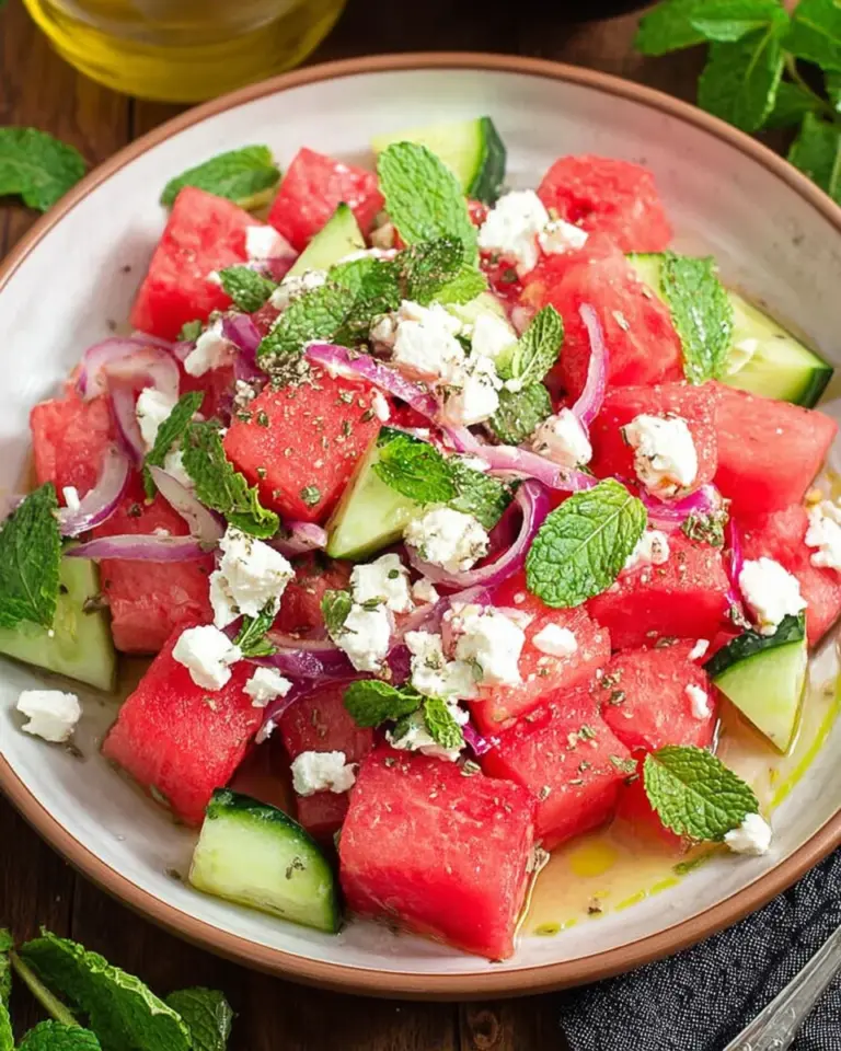 Wassermelonen-Feta-Salat mit Minze