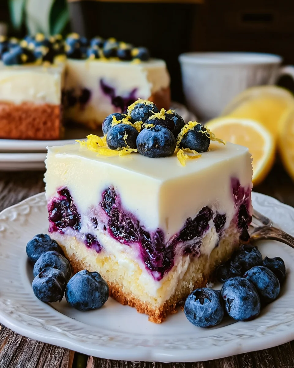 Zitronen-Blaubeer-Kuchen mit Cheesecake-Topping image 2
