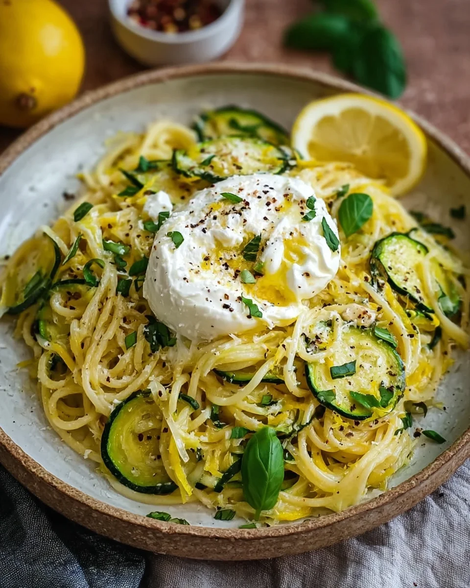 Zitronen Zucchini Pasta mit Burrata image 2