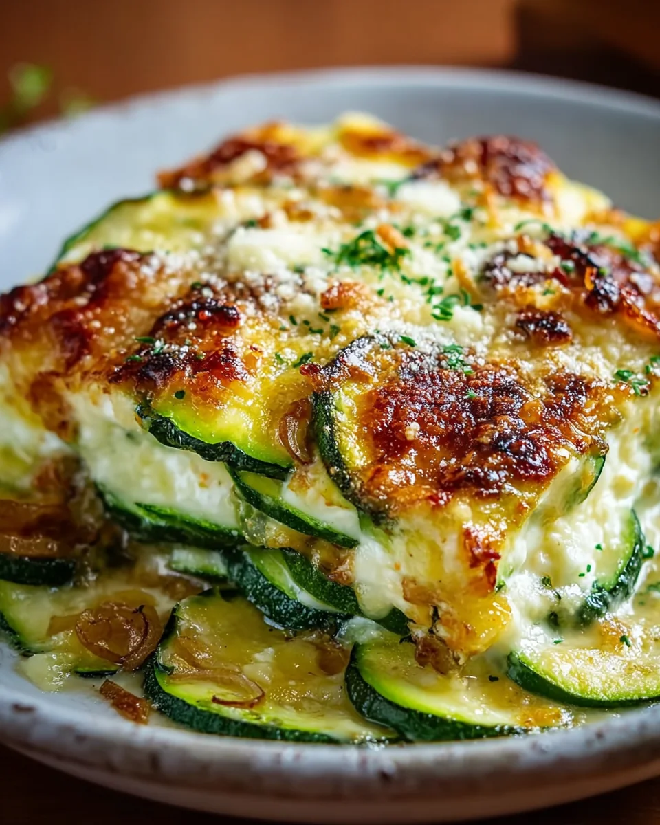 Zucchini Auflauf mit Hüttenkäse einfach und gesund image 2